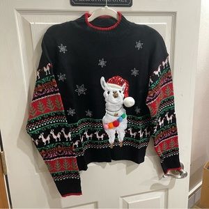 Michelle Mae Women’s Cute Ugly Llama Chrstmas Sweater Size Small